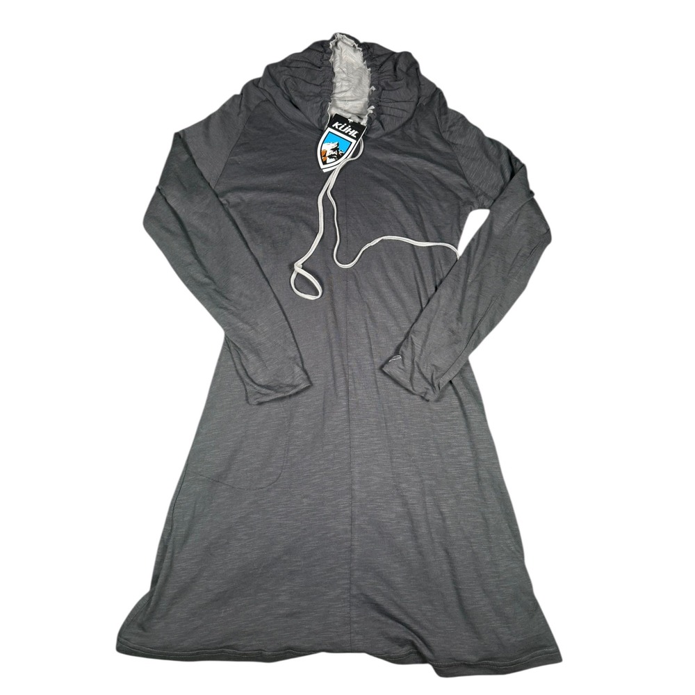 Kuhl Women's Long Sleeve Hooded Reversible Dress in Charcoal Gray